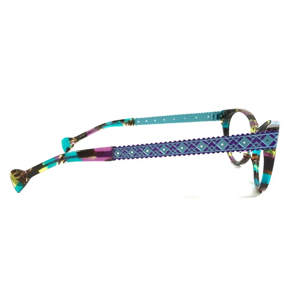 BOZ Eyeglasses Frames ZIGZAG 2575 Yellow Blue Pucci Cat Eye 53-16-137